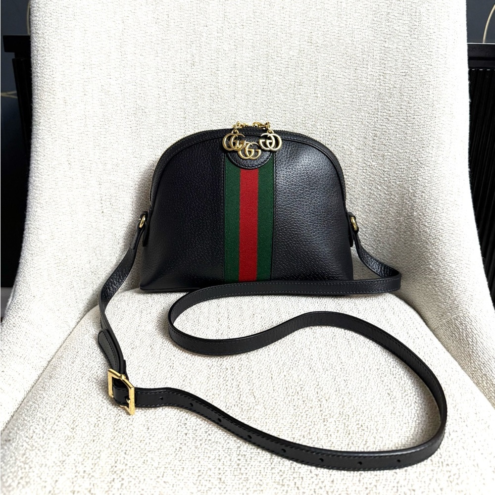 Authentic Gucci Ophedia Dome crossbody bag black leather - Picture 5 of 15
